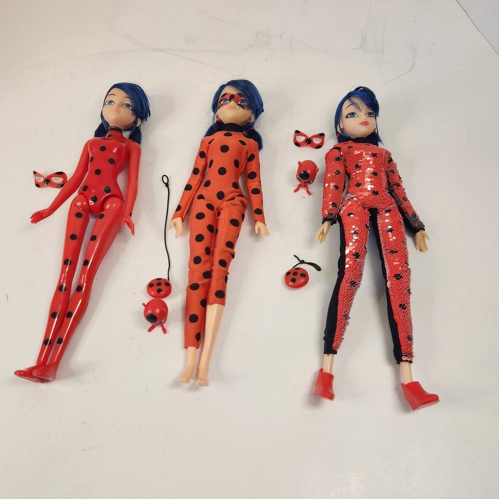 Miraculous Ladybug Doll Lot of 3 Playmates Fashion Dolls & Accessories Yo-Yo